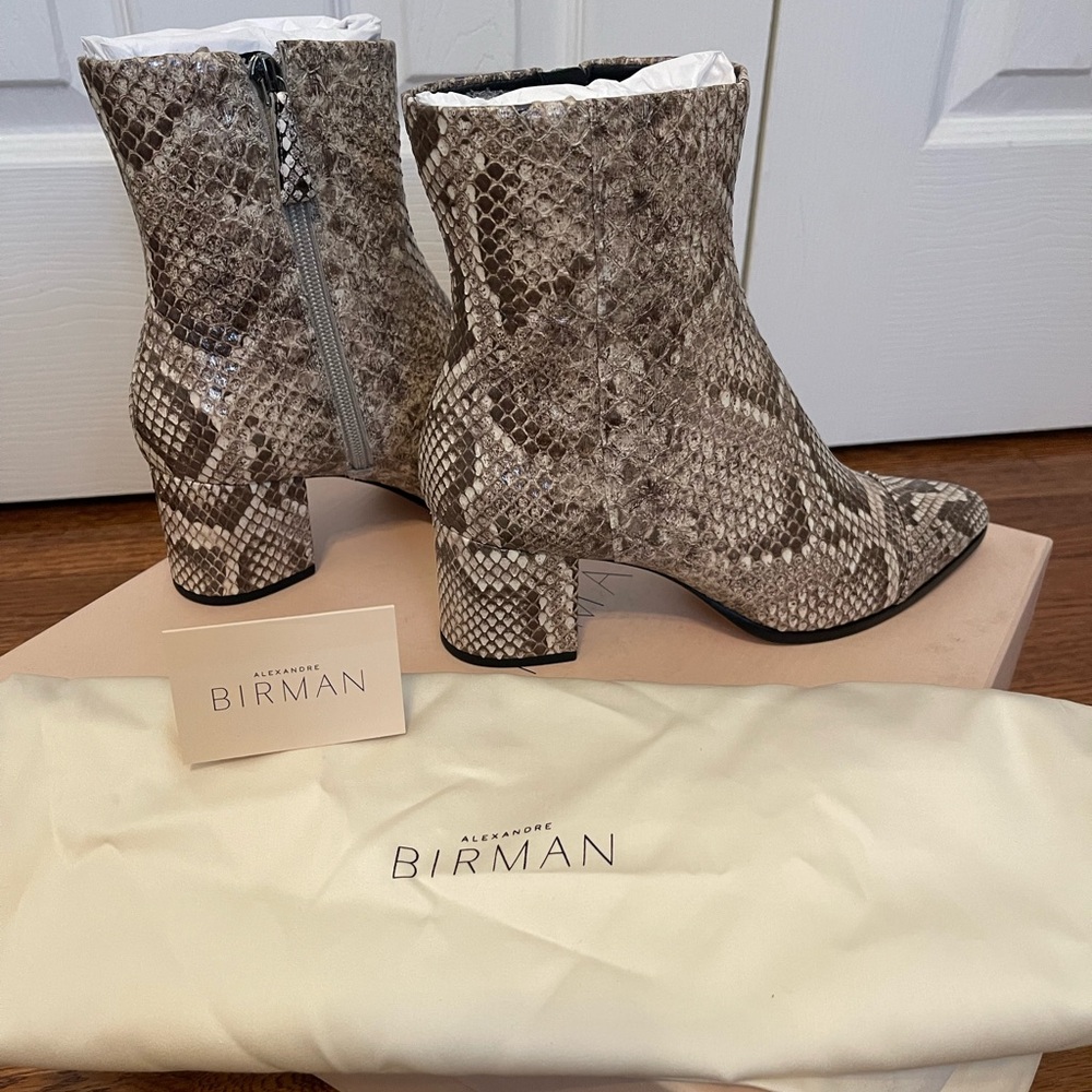 Alexandre Birman Python Pattern Ankle Boots - Tan - Picture 4 of 12